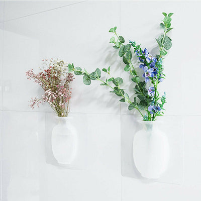 DIY Nano Magic Rubber Silicone Sticky Vase Flower Wall Hang