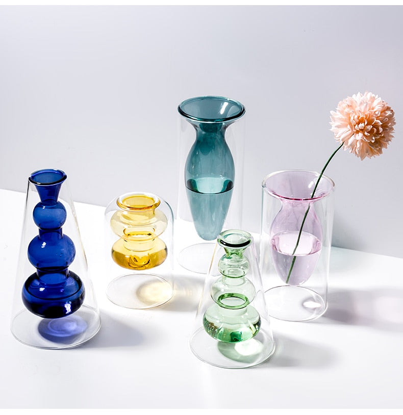 home decoration glass vase for flowers decorative vases