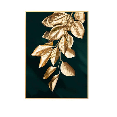 Golden Plant Leaves Photo Poster Decorative Poster Home Living Room Decorations