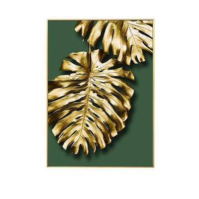 Golden Plant Leaves Photo Poster Decorative Poster Home Living Room Decorations