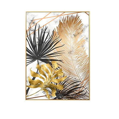 Golden Plant Leaves Photo Poster Decorative Poster Home Living Room Decorations