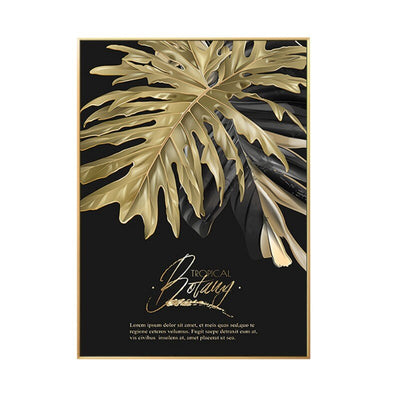 Golden Plant Leaves Photo Poster Decorative Poster Home Living Room Decorations