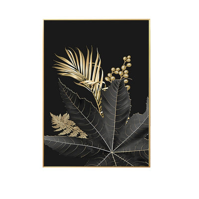 Golden Plant Leaves Photo Poster Decorative Poster Home Living Room Decorations