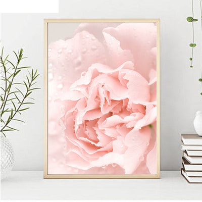 Pink Peony Tulips Rose Flower Wall Art Canvas Painting