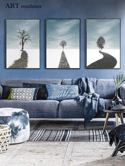 ARTRESIDENCE Modern art horizon tree view poster oil painting canvas painting mural living room bedroom decorator